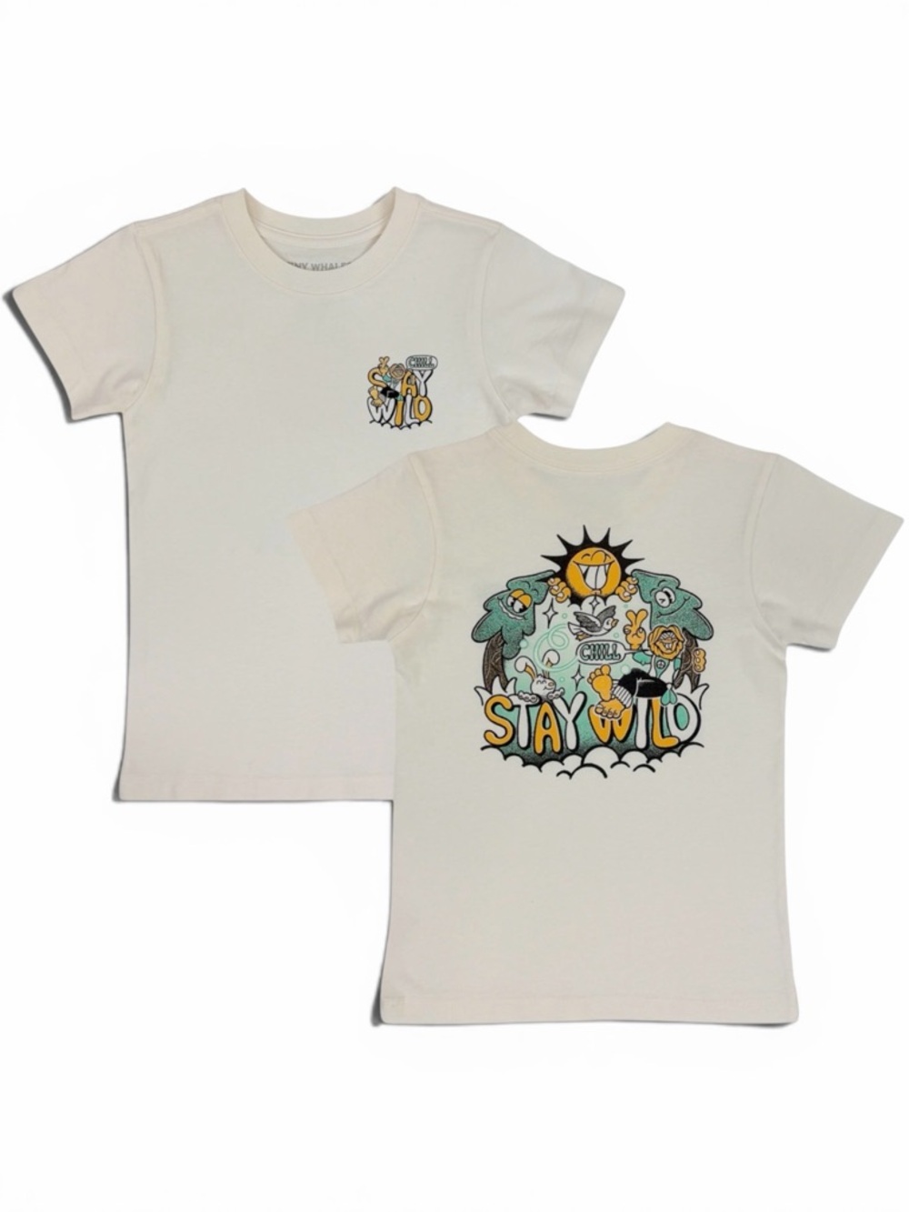 Stay Wild Graphic Tee - Cream Kids Short Sleeve Shirt